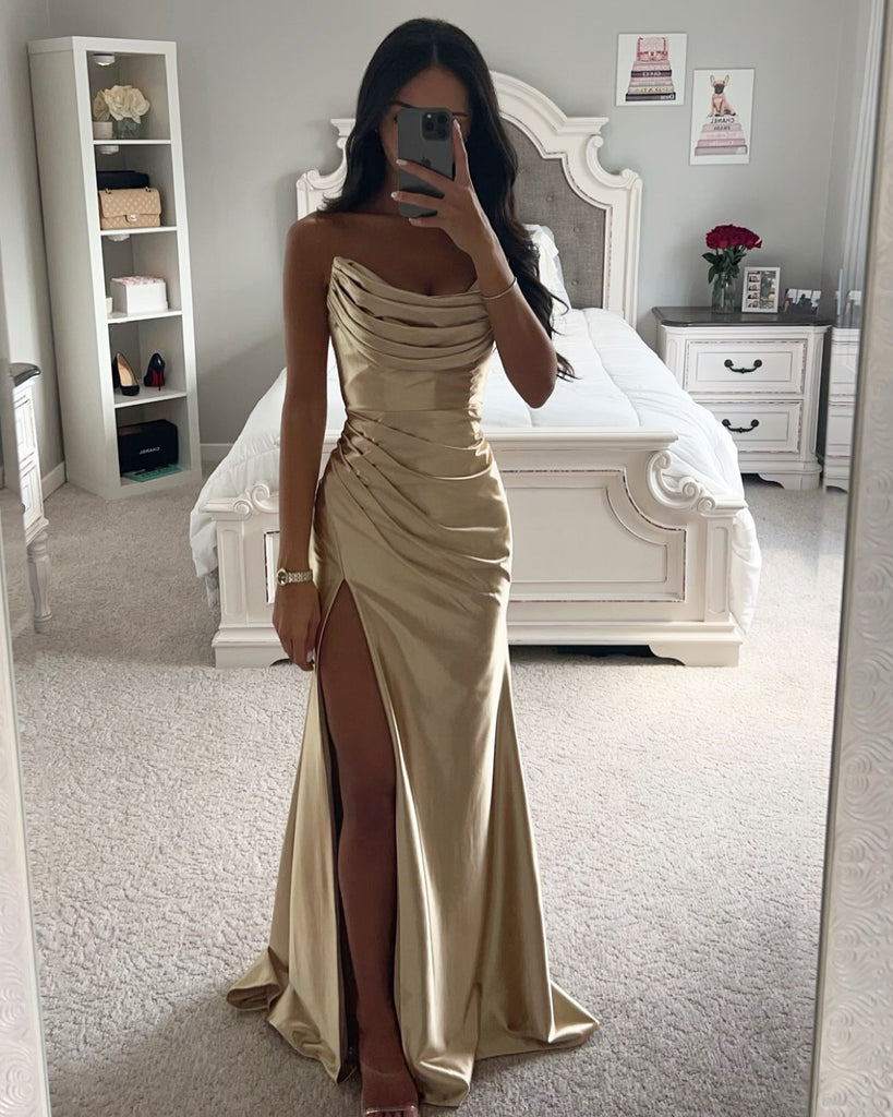 gold champagne dress